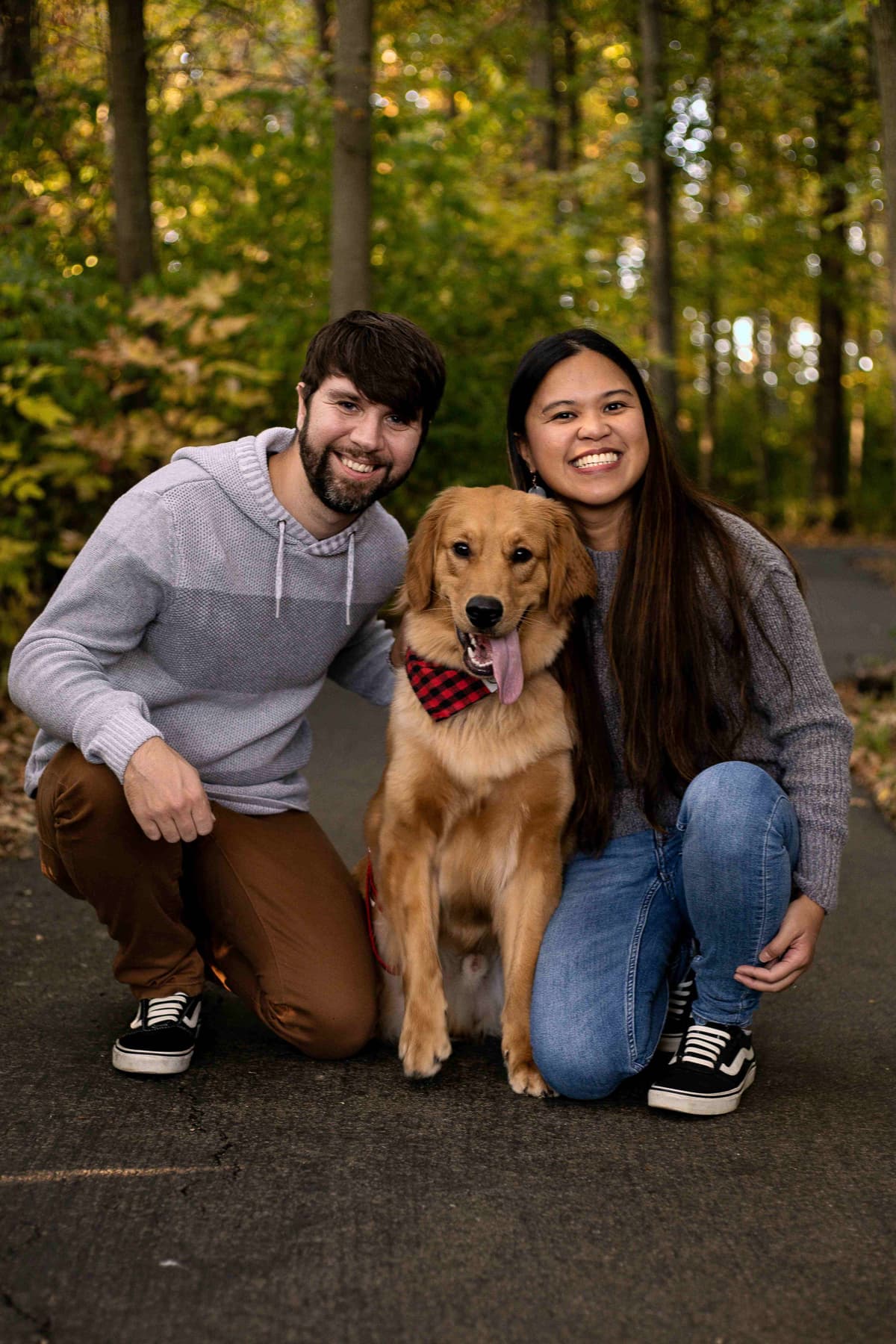 Kristy and James with their Golden Retriever, Maestro