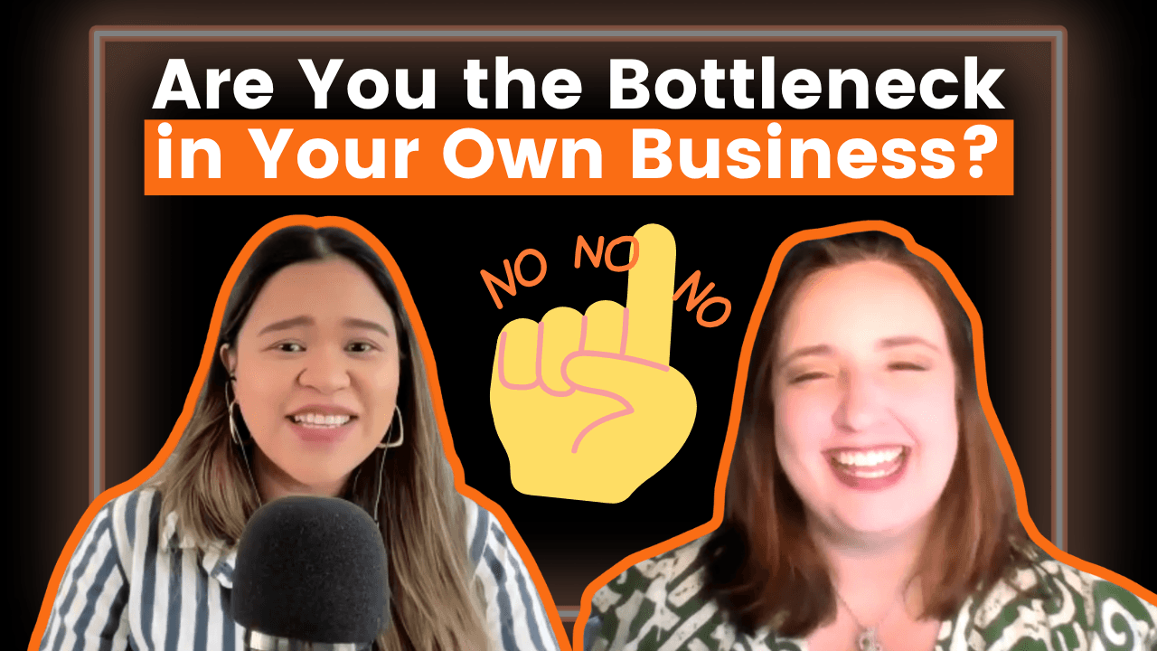 Kristy Yoder and Heather Porter, founder of Thriveology, on The Lazy Entrepreneur Podcast discussing whether you are the bottleneck in your own business